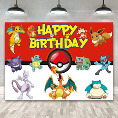 Pokemon Pokeball Theme Birthday Party Backdrop Decor 5x3ft Banner Decoration