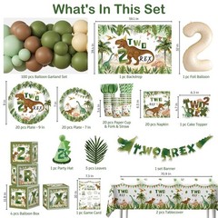 237pcs Rex Birthday Decorations Boy Complete Party Set, Dinosaur Birthday Dec…