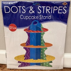 Beistle Dots & Stripes Cupcake Stand – Birthday | Party Supply | Decoration
