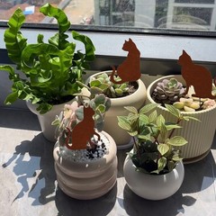 Rusty Cat Garden Stake Set Creative Idea for Nature Lovers (3 or 4 Cats)
