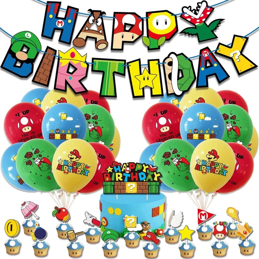 Super Mario Birthday Party Supplies, Party Decorations Full Set For Kids USA