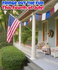 24-Ft Patriotic Red White Blue Fringed Hanging Garland Indoor/Outdoor Decor #564