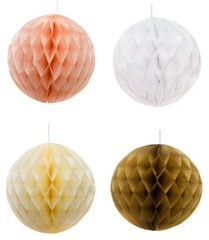 46 Pcs Tissue Paper Pom Poms Tassel Flowers Lanterns Honeycomb Party Decorations