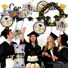 Congrats Grad Decorations, 9 PCS Graduation Balloons Picture Frame Certificat…