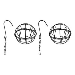 2PC Outdoor Iron Bird Feeder Hollow Design for Garden Balcony Yard Feeding