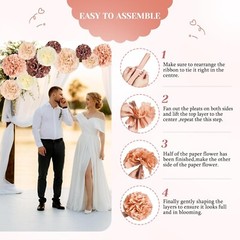 24+1Pcs Party Tissue Paper Pom Poms 6″ to 14″ Decorations