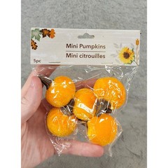 Greenbrier International Mini Pumpkins Fall Decor Gingham Flocked 15pc 3 Packs