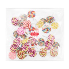 36PCS Clay Lollipop Candy Embellishment DIY Rainbow Color Lolly Crafts (Random)