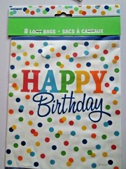 Rainbow Polka Dots – Happy Birthday Pack – Loot Bags + Napkin + Balloons