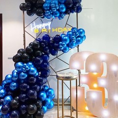 100 Pack 12 inch Navy Blue Latex Balloons – Round Dark Blue Balloons for Birt…