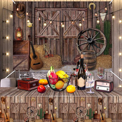 7 x 5 ft Western Party Backdrop Large Western Cowboy Decoration Wild West Photo