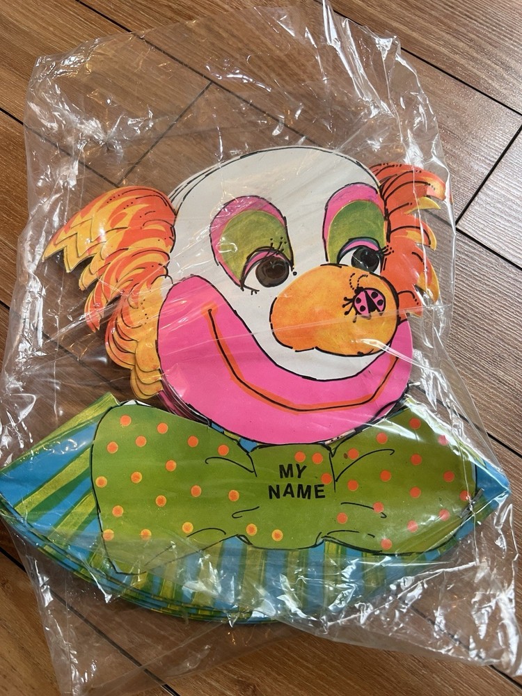 Vintage Clown Paper Party Hat – My Name – Unique Industries 5 Pack New