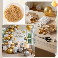260Pcs Long Rubber Bands for Balloon Arch, Size #117A | Stretchy Elastic Ligas