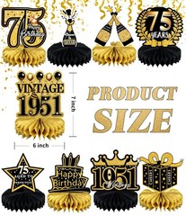 9 Pcs 75Th Birthday Decoration 75 Birthday Party Decorations for Men Women 75 Ye