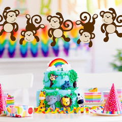 Monkey Cutouts Jungle Party Decorations Monkeys Birthday Party Supplies Paper Sa