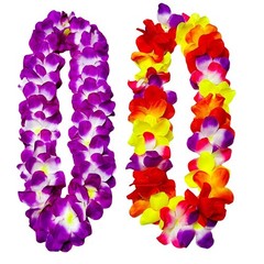 5PCS Vibrant Hawaiian Flower Leis for Luau Parties – Tropical Party Decoratio…