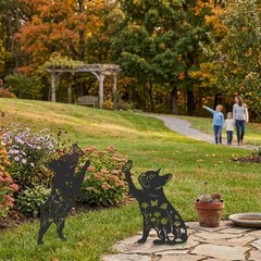 2 Pack Metal For Dog Garden Stakes for Sidewalk Balcony Fence Outdoor Use