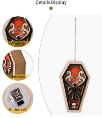 Ornament Christmas Halloween Decorations Festival With Lights Wooden Pendant