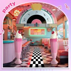 4 Pcs 50s Party Decorations 1950s Record Party Entryway Diner Door Banner Bla…