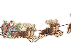 Santa Sleigh Reindeer Garland Victorian Style Festive Bunting Hanging Frieze