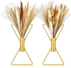 Peryiter 2 Pcs Boho Wall Decor Metal Art x Shaped Hanging Planters Gold