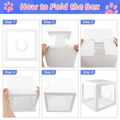 First Birthday Decorations – 3 Pcs One Balloon Boxes for Girl or Boy – Clear …