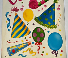 Party window clings, “Celebrate”, from Prime Designs, Reusable, NOS