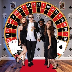 Casino Party Decorations Casino Night Roulette Wheel Photo Prop Backdrop with…