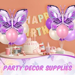 2 Sets Butterfly Balloon Party Decorations Table Centerpiece Stand Kit with L…