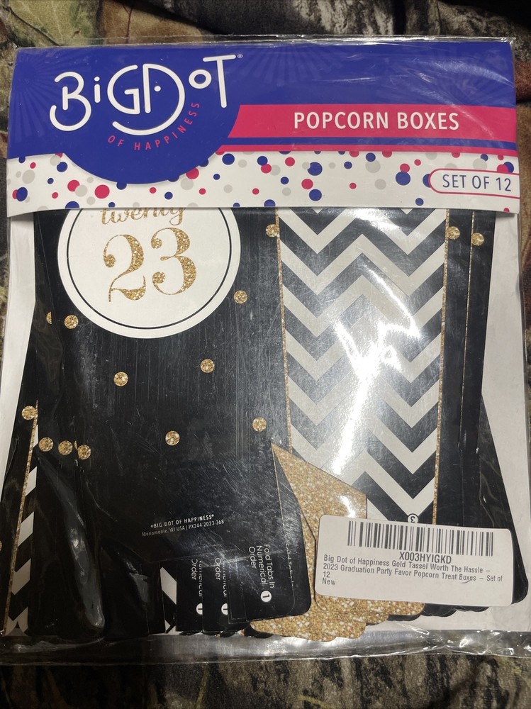 Big Dot Of Happiness 2023 Popcorn Boxes Set Of 12