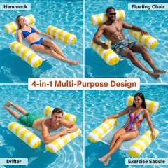 Water Hammock Lounger Inflatable Pool Float Adults Multi-Purpose Floating Bed
