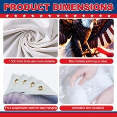 4th of July Backdrop 8x6ft Patriotic Eagle Decorations American Flag Fireworks B