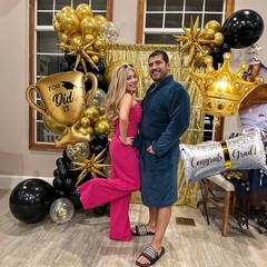 Graduation Decorations Class of 2025 Black and Gold Balloons Arch kit, 120 Pcs C
