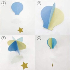 Hot Air Balloon Garland Decorations – 8 Pack Large 8 Count (Pack of 1), Blue