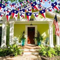 Gueevin 100ft Texas Flag Banner, 5.51 inches x 7.48 inches, Red Blue white