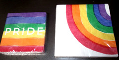 Pride Party Lot w/Permanent Wooden Wall Hanging Plates 2 Napkins 2 Banners #1