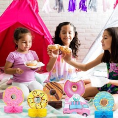 9 Pcs Donut Grow Up Honeycomb Centerpieces for Donut Birthday Party Decoratio…