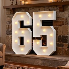 3ft Marquee Numbers 65 Large Light Up 65th Birthday Anniversary Yellow