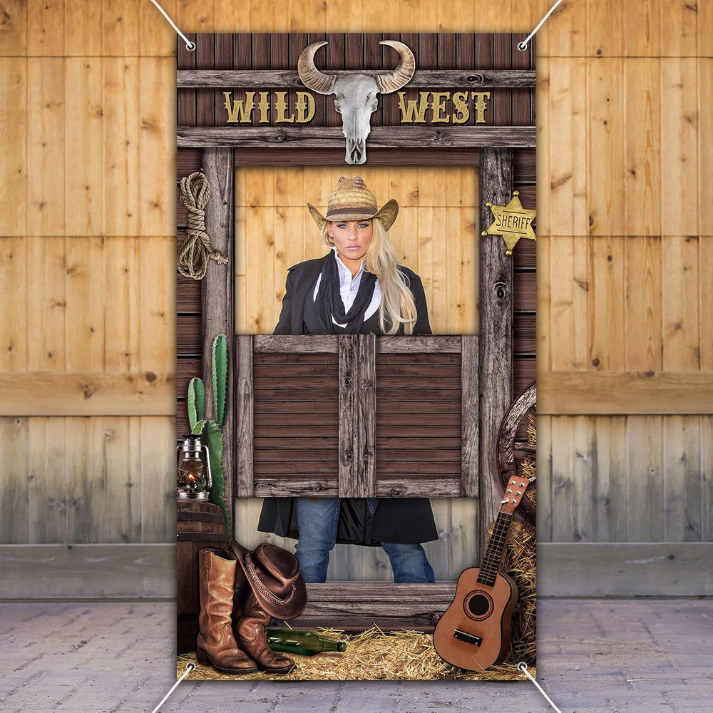 Wild West Party Decorations Western Cowboy Photo Booth Prop West Themed Door Ban