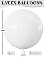 36 Inch White Balloons Giant Balloons Jumbo White Latex Balloon Extra Large …
