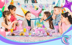 The Little Mermaid Party Decoration Birthday Balloon Plates Tableware Banner Cup