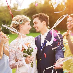 White Ribbon Wands with Lace and Bells Fairy Sticks for Wedding Party Favors