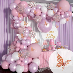 Soonlyn Butterfly Baby Shower Decorations 13Ft Pink Balloon Arch Kit with Butter