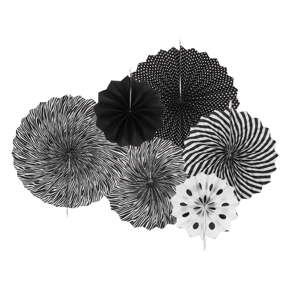Hanging Paper Fans Set Paper Decorations for Party Birthday（6pcs)
