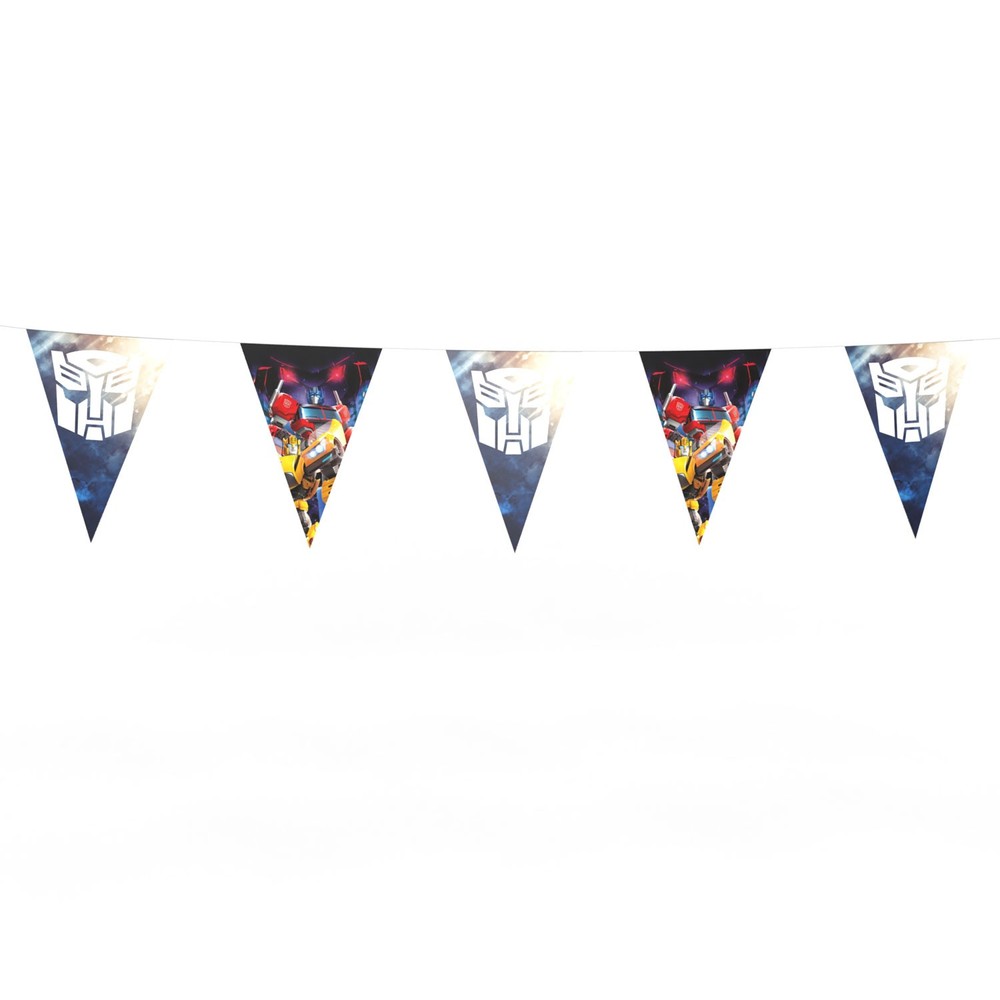 Transformers pennant banner multicolored party garland 16 ft