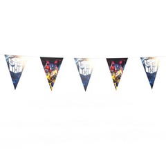 Transformers pennant banner multicolored party garland 16 ft