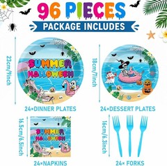 96PCS Summer Halloween Birthday Party Decoration Halloween in Summer Skeleton