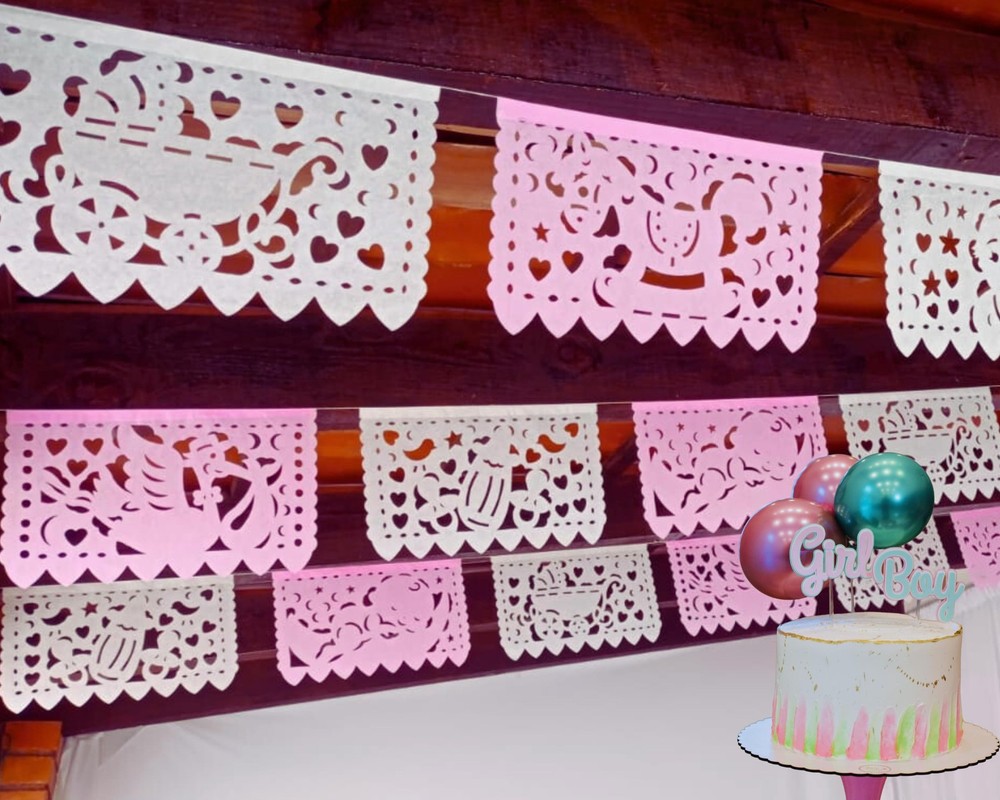 Fiestaconnect Pink/White Girl Shower – Shower Decorations