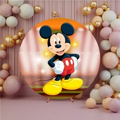 Round Mickey mouse Backdrop Cover Birthday Party Photo Background Decorations