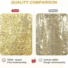 Gold Sequin Backdrop 6x6ft High-Density 3mm Sparkly Photo Background Back Drop